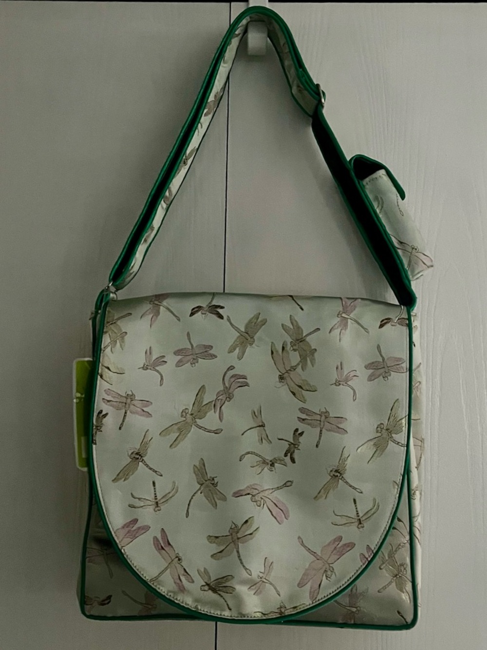 I Frogee Dragonfly Brocade Diaper/Messenger Bag 12x12x4